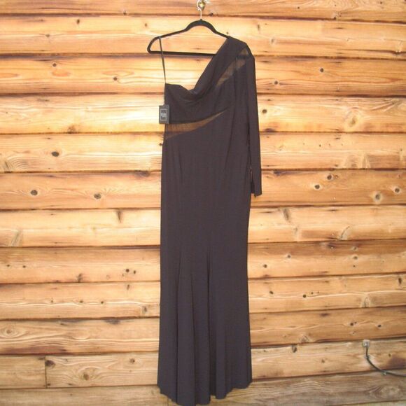 NWT Mac Duggal 11311 JERSEY ONE SHOULDER ILLUSION CUT OUT GOWN Dress - Picture 12 of 16